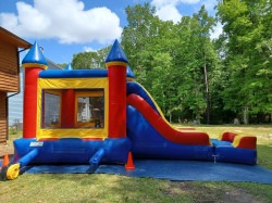 Red Blue Bounce House W/ Slide ( Dry )